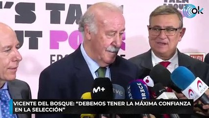 Vicente del Bosque “Debemos tener la máxima confianza en la selección”