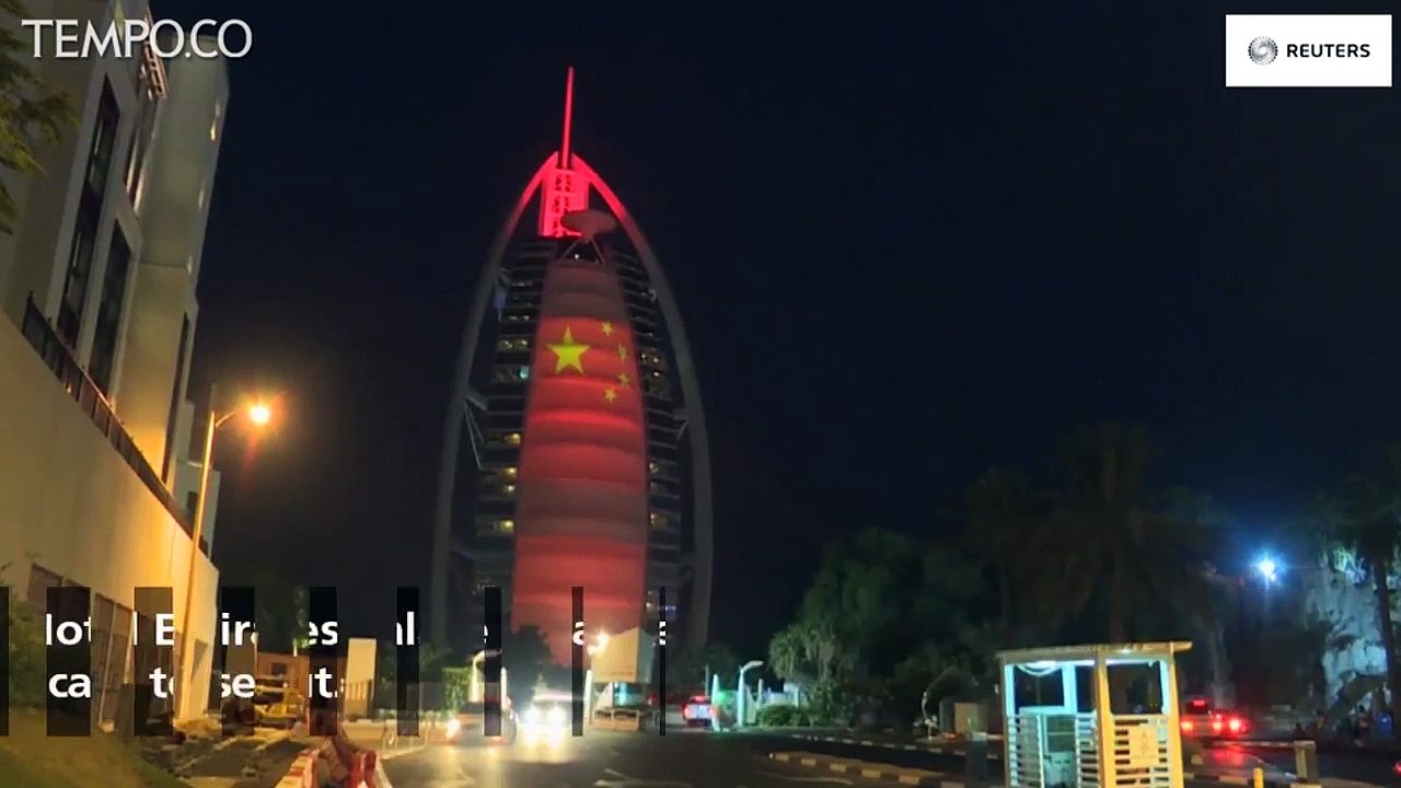 Sambut Xi Jinping, Landmark di UEA Dihiasi LED Merah