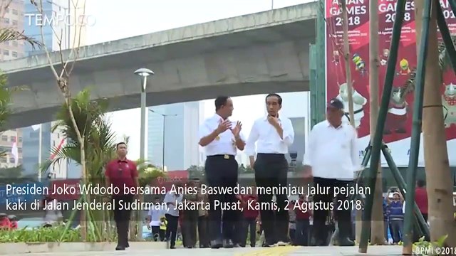 Jelang Asian Games, Jokowi Tinjau Jalur Pedestrian Jalan Sudirman