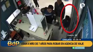 Captan a niño robando S/500 de caja registradora de una agencia de viajes
