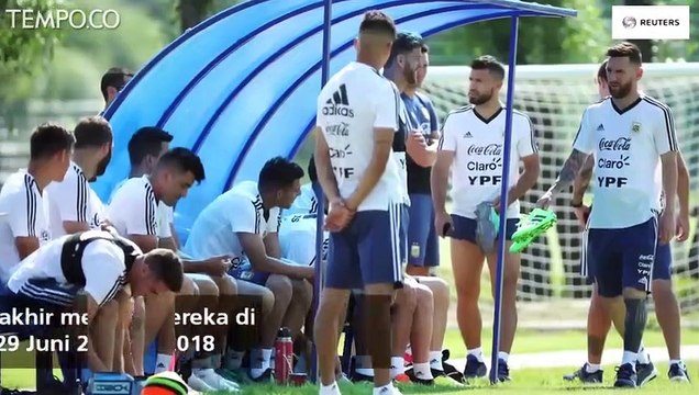 Latihan Terakhir Timnas Argentina Sebelum melawan Prancis di babak 16 Besar