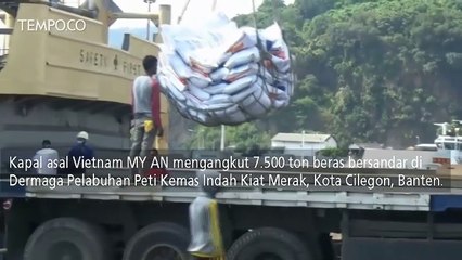 7.500 Ton Beras Asal Vietnam Tiba di Cilegon