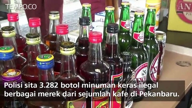 Polisi Pekanbaru Sita 3 ribu botol Miras Ilegal, Separuhnya Oplosan