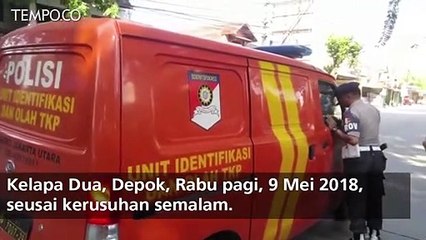 Ambulan dan Mobil Inafis Masuki Mako Brimob Usai Kerusuhan