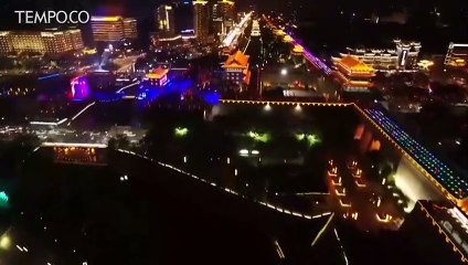 Menikmati Indahnya Atraksi Ribuan Drone di Langit Cina