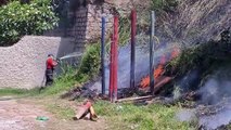 Fumaça de incêndio causa lentidão na Via Expressa, em Florianópolis