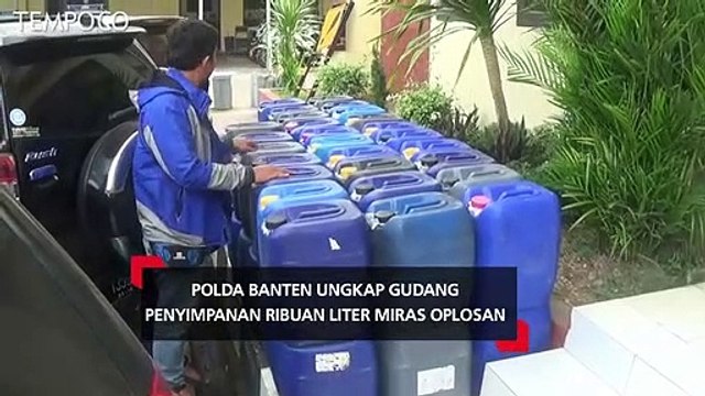 Polda Banten Ungkap Gudang Penyimpanan Ribuan Liter Miras Oplosan