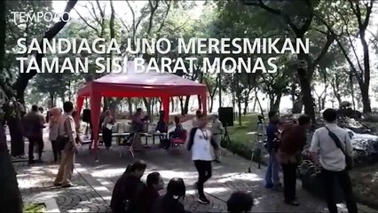 Sandiaga Uno Meresmikan Taman Sisi Barat Monas
