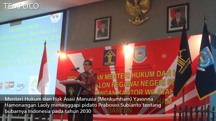 Indonesia Bubar Pada Tahun 2030, Ini kata Yasonna Laoly