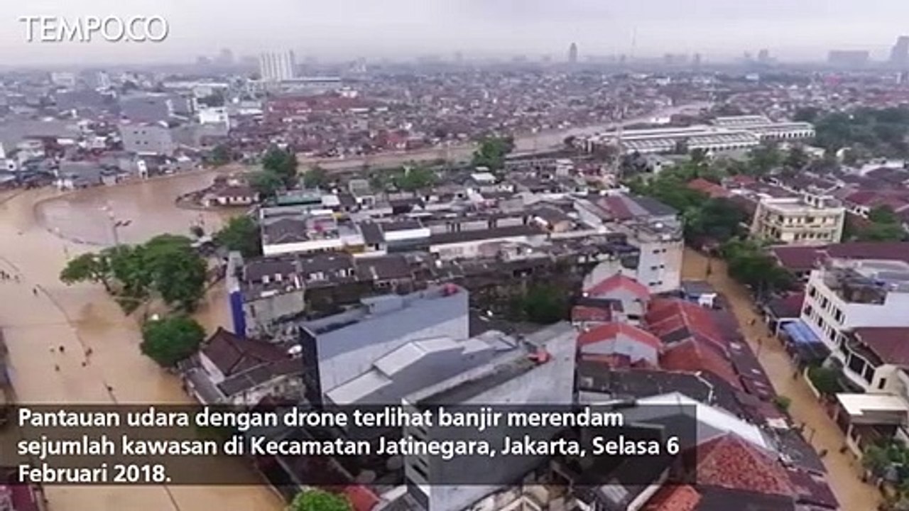 Video Drone: Ciliwung Meluap, Jatinegara Barat Terendam Banjir