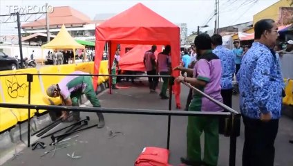 Sejumlah PKL Tanah Abang Protes Tak Dapat Tenda