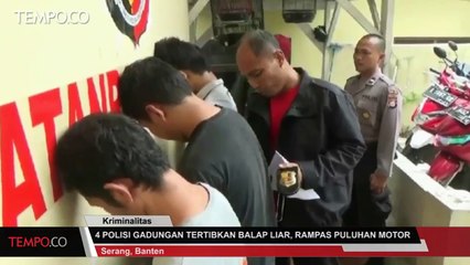 4 POLISI GADUNGAN TERTIBKAN BALAP LIAR, RAMPAS PULUHAN MOTOR