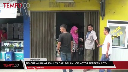 Pencurian Uang150 Juta dari dalam Jok Motor Terekam CCTV