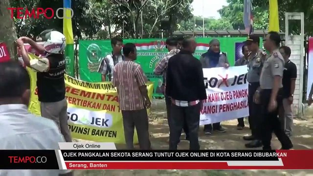 Ojek Pangkalan Sekota Serang Tuntut Ojek Online di Kota Serang Dibubarkan