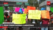Vecinos de Edomex protestan en Avenida Revolución contra gaseras irregulares