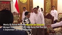 Menlu Retno Marsudi Temui Aung San Suu Kyi Bahas Rohingya
