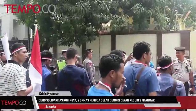 Demo Solidaritas Rohingya, 2 Ormas Pemuda Gelar Demo di Depan Kedubes Myanmar