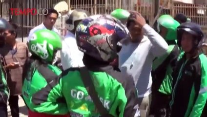 Tak Terima Rekan Dipukul Ojek Pangkalan, Ojek Online Lakukan Konvoi