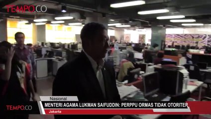 Download Video: Menteri Agama Lukman Saifuddin: Perppu Ormas Tidak Otoriter