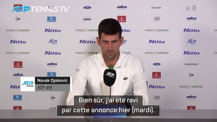 ATP - Djokovic sera en Australie : "Je ne pouvais pas recevoir une meilleure nouvelle"