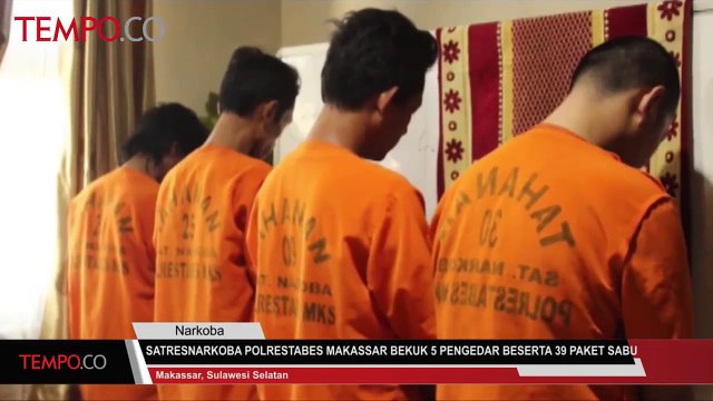 Satresnarkoba Polrestabes Makassar Bekuk 5 Pengedar Beserta 39 Paket Sabu