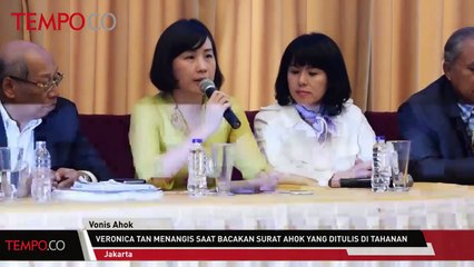 Veronica Menangis saat Bacakan Surat Ahok yang Ditulis di Tahanan