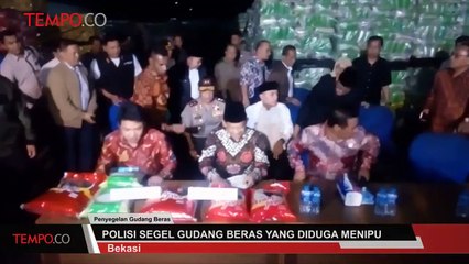 Polisi Segel Gudang Beras yang Diduga Menipu