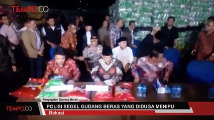 Polisi Segel Gudang Beras yang Diduga Menipu
