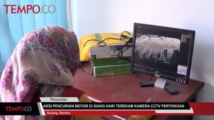 Aksi Pencurian Motor di Siang Hari Terekam Kamera CCTV Pertokoan