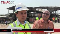 Sebuah Bangunan Mess dan Kantin Pekerja Proyek Terminal 3 Bandara Soette Terbakar