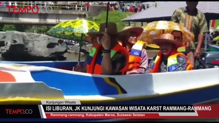 Isi Liburan, JK Kunjungi Kawasan Wisata Karst Rammang-rammang