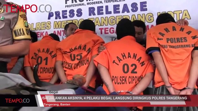 Usai Jalankan Aksinya, 4 Pelaku Begal langsung Diringkus Polres Tangerang