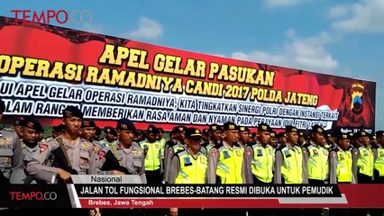 Jalan Tol Fungsional Brebes-Batang Resmi Dibuka untuk Pemudik