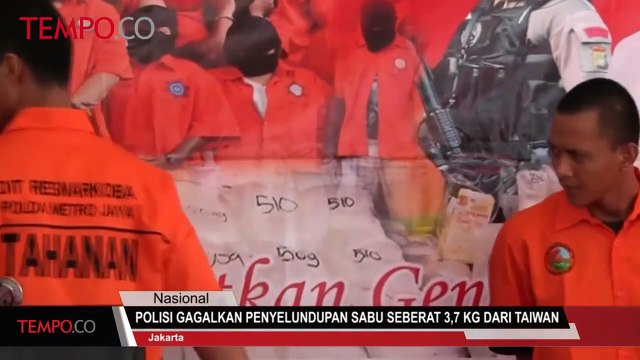 Polisi Gagalkan Penyelundupan Sabu Seberat 3,7 Kg dari Taiwan