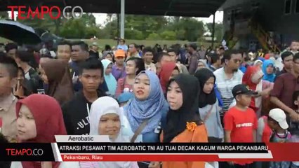 Atraksi Pesawat Tim Aerobatic TNI AU Tuai Decak Kagum Warga Pekanbaru