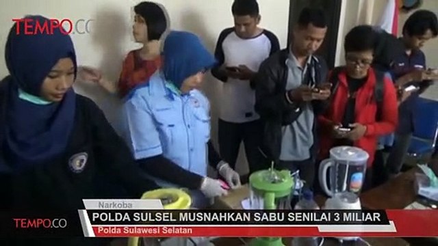 Polda Sulsel Musnahkan Sabu Senilai 3 Miliar