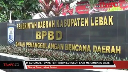 11 Gurandil Tewas Tertimbun Longsor Saat Menambang Emas
