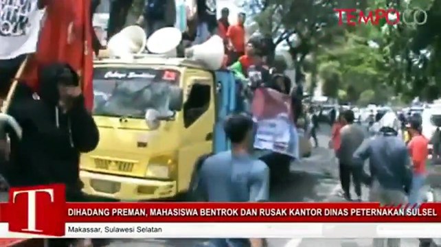 Dihadang Preman, Mahasiswa Bentrok Dan Rusak Kantor Dinas Peternakan Sulsel