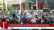 Siswi SD Ini Menangis, Minta Risma Tidak Berangkat ke Jakarta
