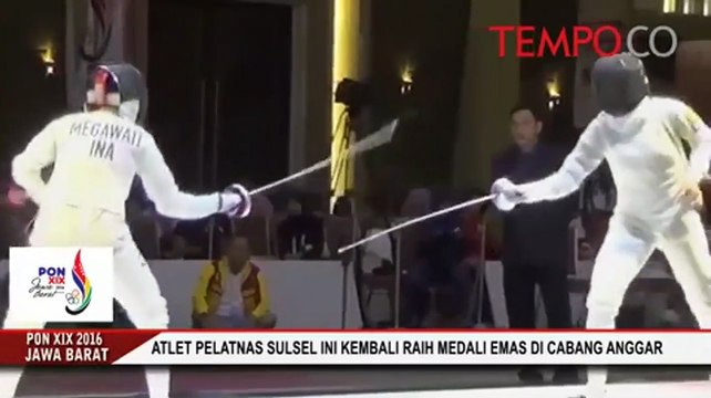 PON XIX: Atlet Anggar Sulsel Ini Kembali Raih Medali Emas