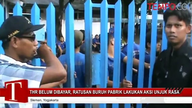 THR Belum Dibayar, Ratusan Buruh Pabrik Lakukan Aksi Unjuk Rasa