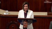 Nancy Pelosi announces that she will step down as party leader in House of Repre