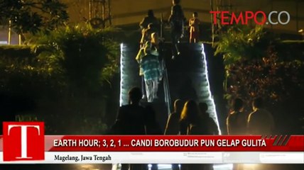 Earth Hour; 3, 2, 1 ... Candi Borobudur pun Gelap Gulita