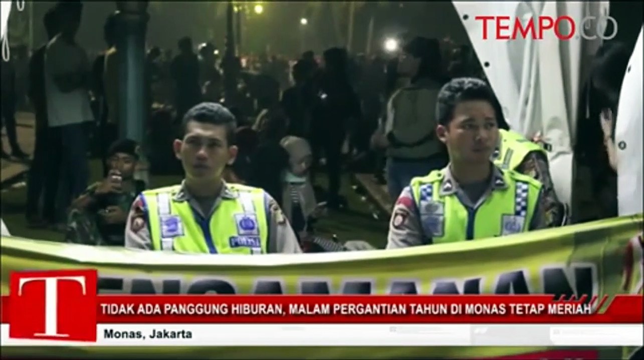 Tidak Ada Panggung Hiburan, Suasana Malam Tahun Baru di Monas Tetap Meriah