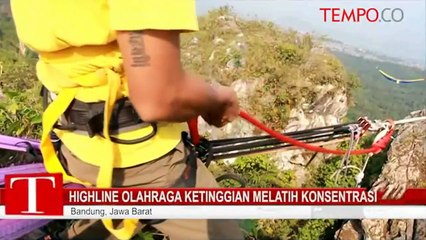 Highline Olahraga Ketinggian Melatih Konsentrasi