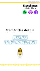 Efemérides Viernes 18 de noviembre