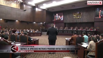 Wapres JK Apresiasi Instruksi Prabowo untuk Tidak Ada Aksi Massa