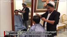 Jokowi Unggah Vlog tentang Potong Rambut Model Anak Muda