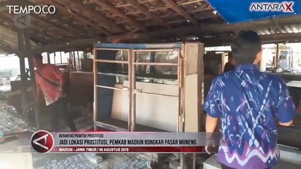 47 Lapak Dipakai Prostitusi, Pasar Muneng Madiun Dibongkar