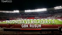 Indonesia Vs Malaysia, Timnas Kalah  2-3, Kerusuhan Pecah di Stadion GBK